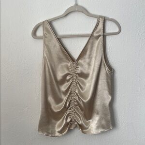 H&M Elegant Satin Ruched Top - Cream